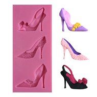 LYNCH Fondant 3D Silicone Mold High-heeled Shoes Decorated Chocolate Tools,Pink N5
