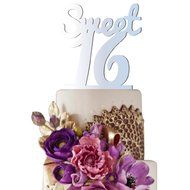 Sugar Yeti Made In USA Birthday Cake Topper Sweet 16 #4 Purple Mirror N18