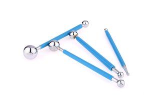 Cake Toppers,Hmane 4 Pcs Stainless Steel Baking Tool with 8 Head Pen--Silver+Blue N4