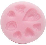 3D floral lace FILIGREE HEART EMBOSSED frame pendant Silicone Mould cupcake topper icing mold for Cake Decorating... N2