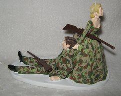 Both Bride and Groom Camo Redneck Wedding Hunter Hunting Cake Topper