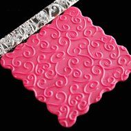 Fondant Transparent Acrylic Carved Wood Grain Printing Non-stick Mini Rolling Pin for Cake Decorating Tool N4