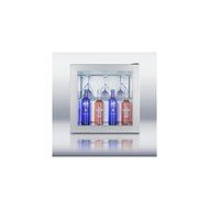 Summit SCFU386CSSVK: Compact commercial vodka chiller with self-closing glass door and stainless steel wrapped... N3