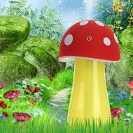 NIANPU USB LED Humidifier Purifier Air Diffuser Cute Mushroom Shape Mist Maker (Red)