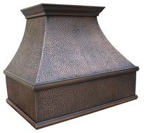 Copper Best H7 362130H Copper Range Hood with Hammered Exterior and Antique Finish