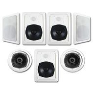 Acoustic Audio HT-57 In-Wall/Ceiling 7.1 Home Theater Speakers and 6.5" Powered Sub HT-57-CS65C N2
