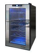 Vinotemp VT-18TSBM 18-Bottle Mirrored Thermoelectric Wine Cooler, Black N9