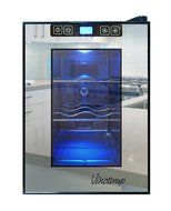 Vinotemp VT-18TSBM 18-Bottle Mirrored Thermoelectric Wine Cooler, Black N11
