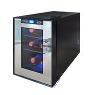 Vinotemp VT-18TSBM 18-Bottle Mirrored Thermoelectric Wine Cooler, Black N12