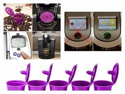 Keurig 2.0 Refillable Reusable K-cup Filter for Keurig 2.0 &amp; 1.0 Brewers 5-Pack (Purple)