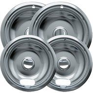 Range Kleen Kitchen 4-Piece Drip Bowl, Style A fits Plug-in Electric Ranges Amana, Crosley, Frigidaire, Kenmore...