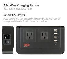 EZOPower 4200-Joule Surge Protector USB Charging Station / Power Strip with 2 AC Outlets &amp; 4 Smart USB Charger...
