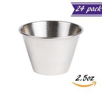 Set of 48 Stainless Steel Portion Cups 2.5 oz, Individual Condiment Sauce Cups - 2 1/2 ounces N13