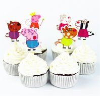 Yunko 24 Pcs Cute Decorative Cupcake Muffin Toppers Wild Animals Zoo Zebra Lion Tiger Elephant Giraffe Baby Shower... N23