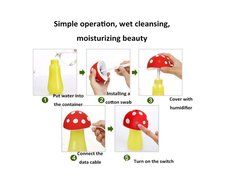 NIANPU USB LED Humidifier Purifier Air Diffuser Cute Mushroom Shape Mist Maker (Red) N2