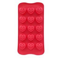 CECII Chocolate Molds, Candy Molds, Silicone Molds, Soap Molds, Silicone Baking Molds-15pcs Smile Heart Face N2