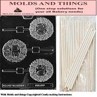 70TH Lolly numbers and letters Chocolate candy mold &copy; Molding Instruction+ 25 Lollipop sticks