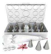 iCooker 17-Pack Decorating Tips for Cake Supplies [FREE Pastry Bag Kit Set] Best Professional Tool Tips for Icing... N3