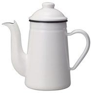 Kalita Enamel Pot Kettle Coffee Tatsujin Pelican 1L White