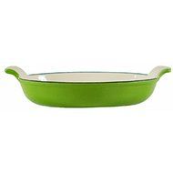 Fancy Cook Home Kitchen Decorative Enameled Cast Iron Green Oval Roasting Dish Lasagna Pan 10"