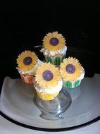 Edible Sunflowers -Set of 12 - Cake and Cupcake Toppers, Decoration