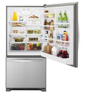 Whirlpool WRB329DMBW 18.5 Cu. Ft. White Bottom Freezer Refrigerator - Energy Star