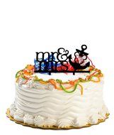 Zongheng Funny Mr and Mrs Wine Glass Cake Topper Personalized Drinking Cup Wedding Birthday Party Cake Decoration
