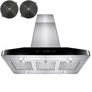 AKDY&reg; 36" Kitchen Stainless Steel Island Mount Ductless Range Hood w/ LED Touch Control Panel &amp; Stainless Steel... N3