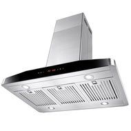 AKDY&reg; 36" Kitchen Stainless Steel Island Mount Ductless Range Hood w/ LED Touch Control Panel &amp; Stainless Steel... N4
