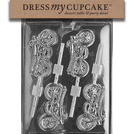 Dress My Cupcake DMCK041 Chocolate Candy Mold, Motorcycle Lollipop