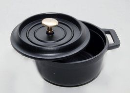 Insideretail 1006012345ABCDE Premium Quality Cast Iron Oval Stackable Roasting Dish, Medium, Black, Set of 5 N5