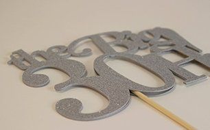 All About Details Silver The Big 3OH! Cake Topper