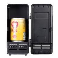 Anself Mini USB Fridge Cooler Warmer Refrigerator for Drink Beverage Cans Red Blue LED Light (Black) N2