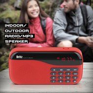 Britz BA-PR1 Sound Walk MP3 FM Radio For Your Parents or Language Sturdy, Outdoor Activity in Red