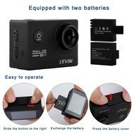 Sports Camera, Levin Action Camera 2.0 Inch 170 Degree Ultra-wide Angle Lens Full HD 1080p 12MP WiFi Remote Control... N4