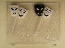 Comedy/tragedy masks - medium LCA016 Movie chocolate candy mold