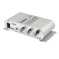 Lepy 808 Mini Power HiFi Stereo Car Motor Bike Amplifier with Subwoofer Adjustment Color Silver N3