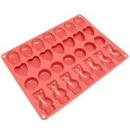 Freshware CB-107RD 18-Cavity Medium Silicone Mold for Homemade Madeleine Cookies, Chocolate, Candy, and More N4