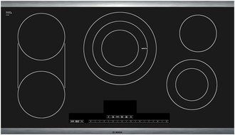 Bosch NETP666SUC: 36" Electric Cooktop Benchmark Series - Black with Stainless Steel Frame