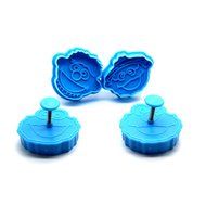 4pcs Grimace Biscuit Sesame Street Fondant Cake Mold Biscuit Cookie Plunger Cutters Sugarcraft Tool Cake Decorating... N2