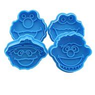 4pcs Grimace Biscuit Sesame Street Fondant Cake Mold Biscuit Cookie Plunger Cutters Sugarcraft Tool Cake Decorating... N3