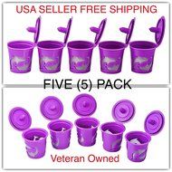 Keurig 2.0 Refillable Reusable K-cup Filter for Keurig 2.0 &amp; 1.0 Brewers 5-Pack (Purple) N3