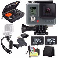 GoPro HERO Action Camera + Steadicam Curve for GoPro HERO Action Cameras (Black) + 64GB Memory Card + Case for...