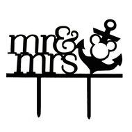 Zongheng Funny Mr and Mrs Wine Glass Cake Topper Personalized Drinking Cup Wedding Birthday Party Cake Decoration N3