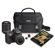 Nikon 13470 D3300 HD-SLR 24.2MP Camera with 18-55mm VR II Lens, 55-200mm Lens