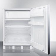 Summit CT66LBISSHHADA: ADA compliant built-in refrigerator-freezer with lock, white cabinet, stainless steel wrapped...