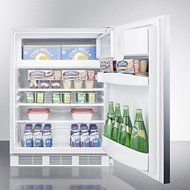 Summit CT66LBISSHHADA: ADA compliant built-in refrigerator-freezer with lock, white cabinet, stainless steel wrapped... N2