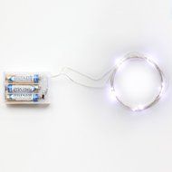 RioRand&reg;Micro 20 LED Multicolor White Lights Battery Operated on 7ft Long Silver Color Ultra Thin String Copper... N2