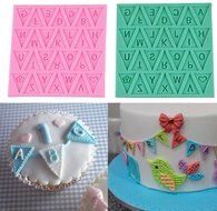 Gooday Letter Flag Lace Silicone Mold Cake Decorating Baking Chocolate Mould, 105x105x5mmm N4