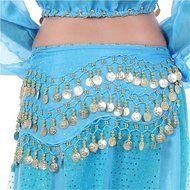 Bargain World 3 Row Belly Dance Hip Skirt Scarf Belt Waistband Dance Performance Supplies N3